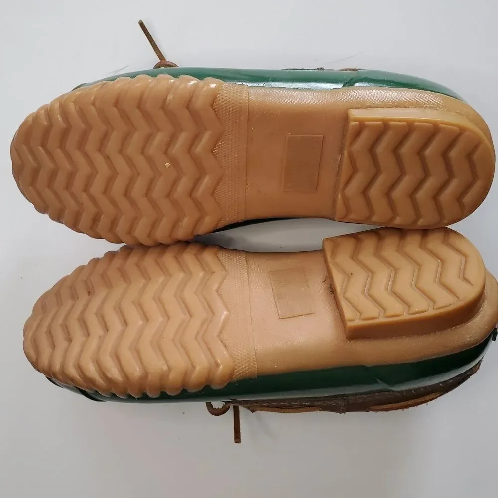 KHOMBU low rain boot‎ glossy green low duck shoe 7